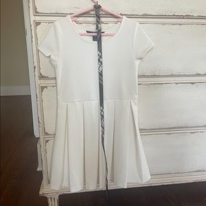 Ralph Lauren Polo cream pleated dress with plaid belt. Size 7 girls.